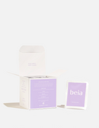 Beia's refresh wipe box and single wipe on white background